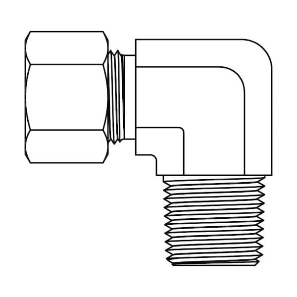 Hydraulic Fitting-Metric CompressionL12(18X1.5)-08NPT MALE STUD 90